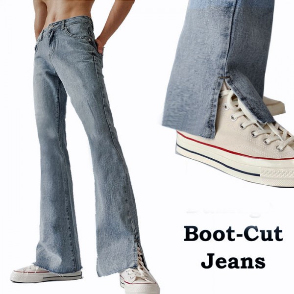 ブーツカット ベルボトム ジーンズ 裾スリット ウォッシュ ブルー ジーンズ ロックファッション デニム パンツ ジーンズ : boot-cut-slit  : ストリート ロックファッションWAD - 通販 - Yahoo!ショッピング