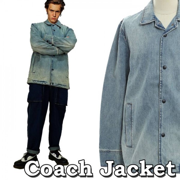 デニム コーチジャケット デニムジャケット ウオッシュブルー