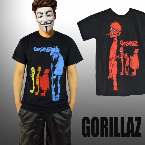 2012年　ゴリラズ　GORILLAS プリントTシャツ　バンドTシャツ GoRiLLaz 』プリントtシャツ ゴリラズ Lサイズ - メルカリ