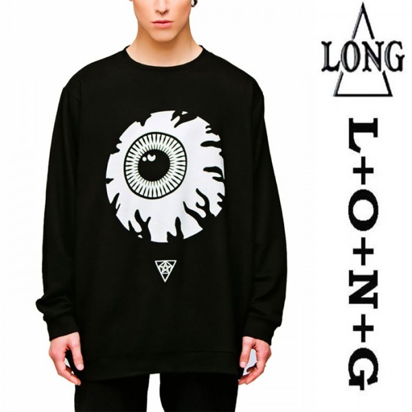 LONG CLOTHING ロングクロージング MISHKA ミシカ コラボ 長袖Tシャツ ブラック ロンT ロックファッション パンクファッション  ストリートファッション