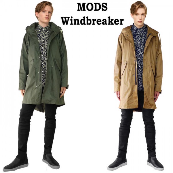 モッズコート 2カラー キャメル ダークグリーン ウィンドブレーカー