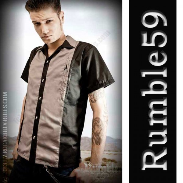 開襟シャツ 半袖 メンズ ボーリングシャツ ボウリングシャツロカビリー