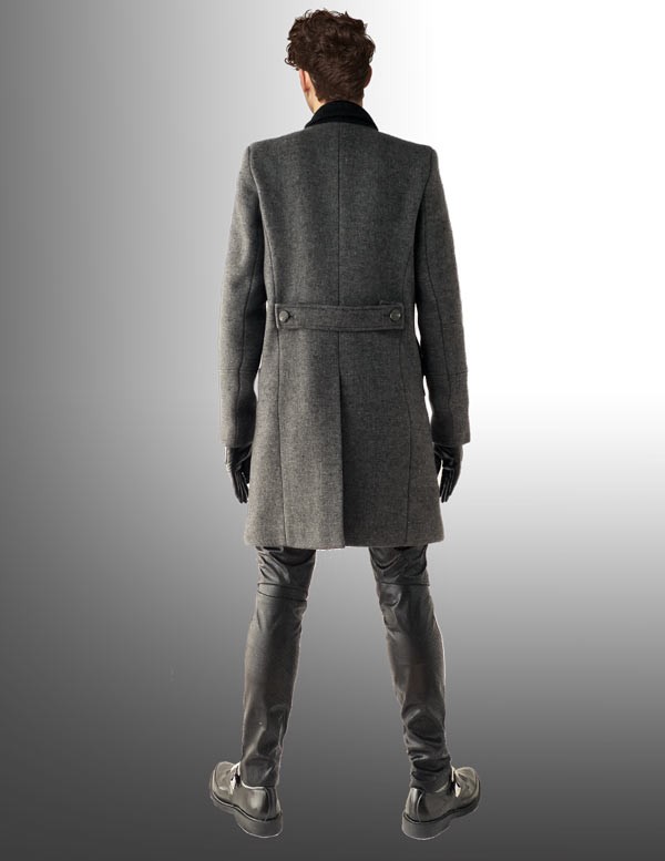 ニットのショールカラー へちま襟 ウール コート ブリティッシュで上品