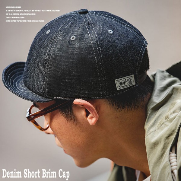 デニム ショートブリム アンパイア キャップ CAP ツバ上げ 帽子 アメリカン クラシック 野球帽 :denim-cap001:ストリート  ロックファッションWAD 通販 