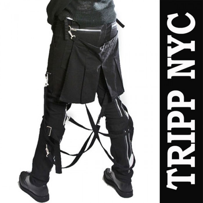 ボンテージパンツ フラップ付き TRIPP NYC (トリップニューヨーク)ZIPスキニー ボンデージパンツ スキニーパンツ パンク ロック  ファッション