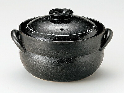 楽天市場】萬古焼 ご飯釜 2合炊き 黒釉線紋 13433の通販