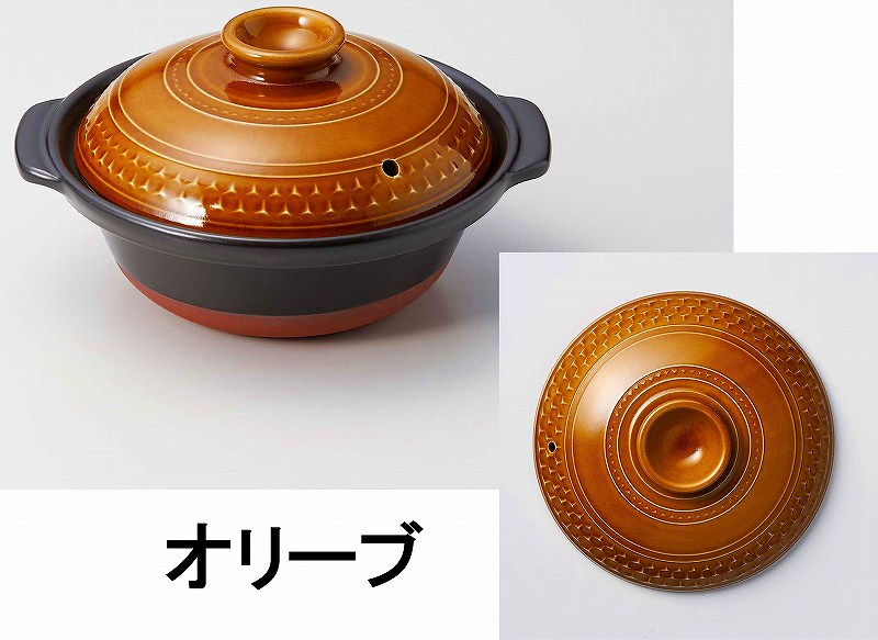 三陶 萬古焼土鍋 CLEA土鍋 Mサイズ 8号相当 2〜3人用 1.5L カナリア 32181 アクア 32281 ミント 32381 オリーブ  32481 ホワイト 32581 :santo32181:WADA TOKI - 通販 - Yahoo!ショッピング