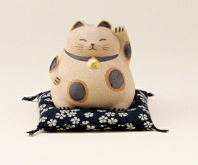 三陶 萬古焼 土もの貯金箱 丸ふくろう(座布団付) 10359 丸ねこ