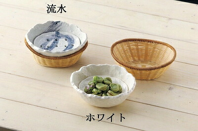 三陶 萬古焼 水切り鉢(水切付) 中鉢 ておこし流水 08849 て