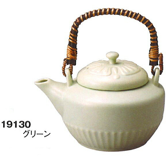 green 三陶 萬古焼 耐熱土瓶 1000ml グリーン 19130 黒釉 19129