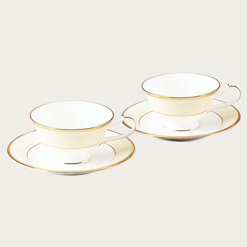 Noritake ノリタケ ホワイトパレス ティー・コーヒー碗皿ペアセット