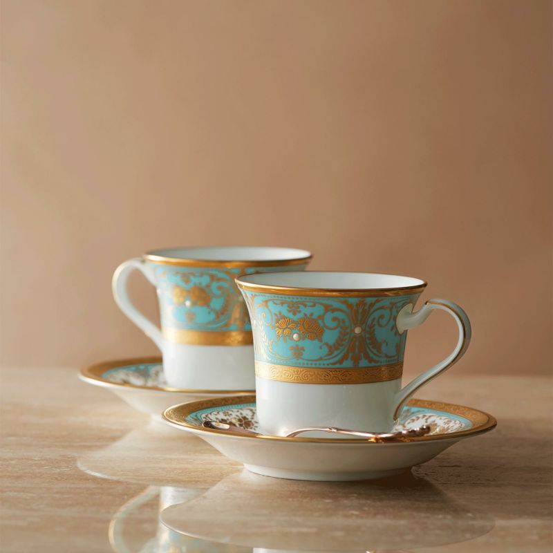 Noritake ノリタケ ジョージアンターコイズ アメリカ碗皿ペアセット