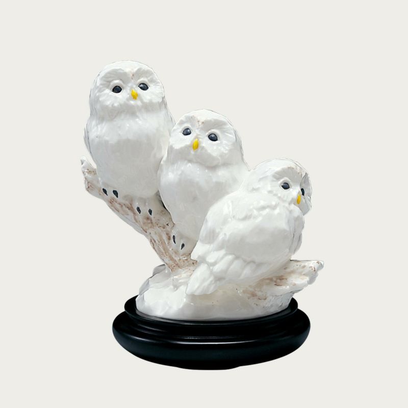 最終値下げ!希少品!ノリタケ アートコレクション フクロウ三兄弟 状態良し ノリタケ Noritake ふくろう 置物“ふくろう三兄弟” フクロウ 三