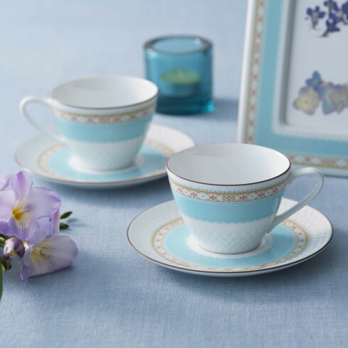 Noritake ノリタケ ハミングブルー ティー・コーヒー碗皿ペアセット 