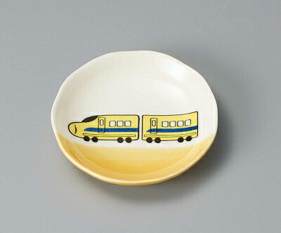三陶 萬古焼 プレートS 小皿 TOU-IKU 陶育 子供食器 超特急イエロー