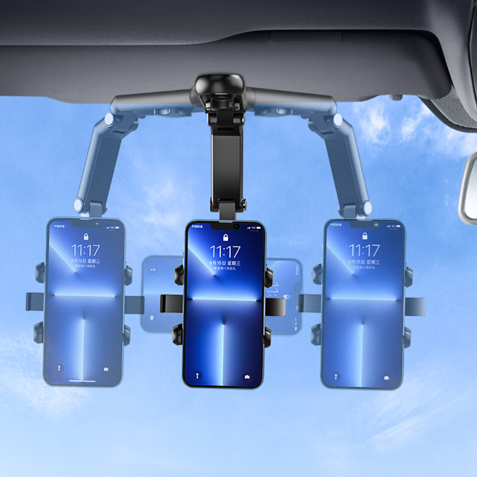 スマホホルダー バイザークリップ 車 サンバイザー 車載ホルダー