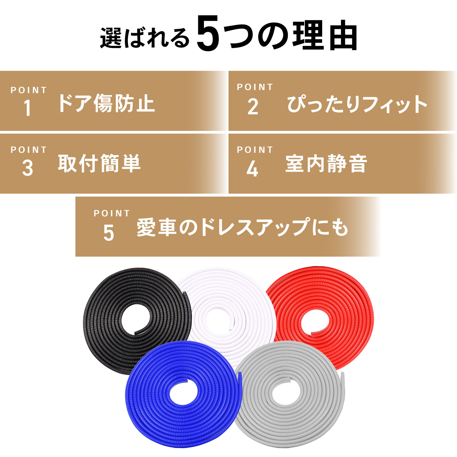 車 ドアモール ドアエッジガード 5m ドアエッジモール ドアエッジ