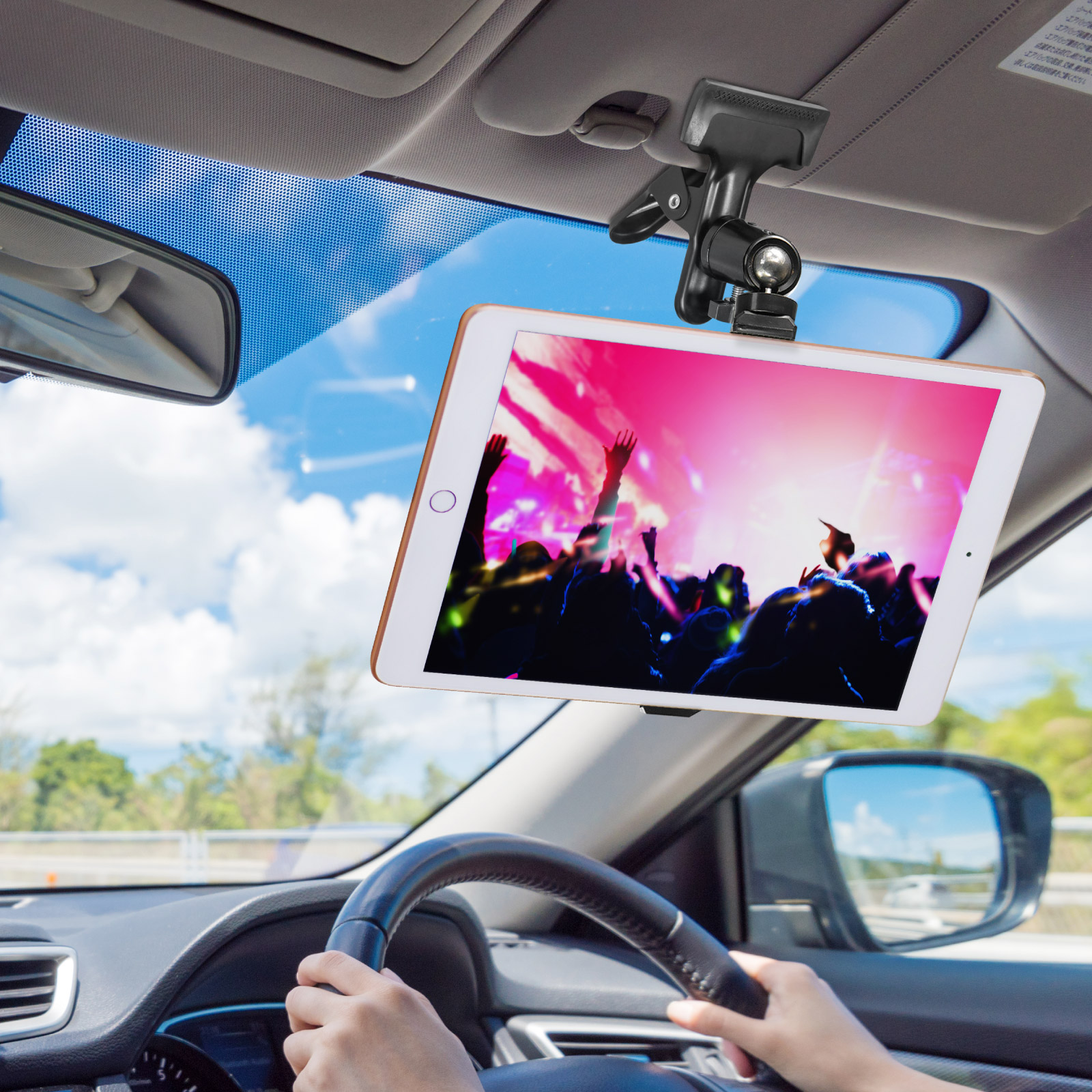 スマホ&タブレット兼用タブレットホルダー クリップ式 車載 車 車載