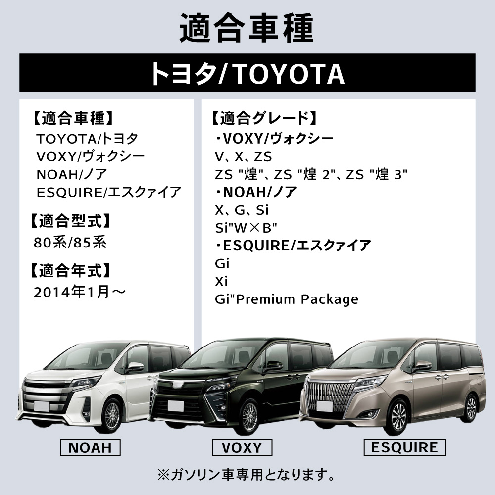 ヴォクシー ノア エスクァイア ガソリン車 コンソールボックス 80系 85