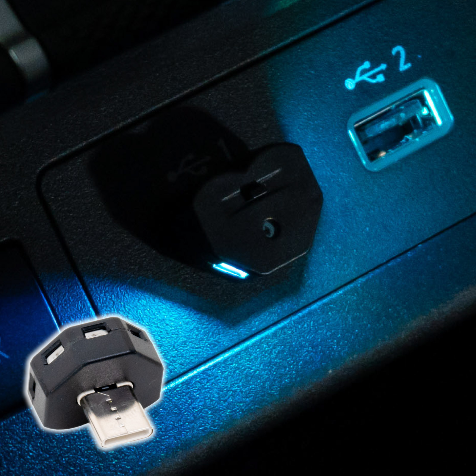 USB ミニライト 8色 切替え LED イルミネーション ライト 車 照明