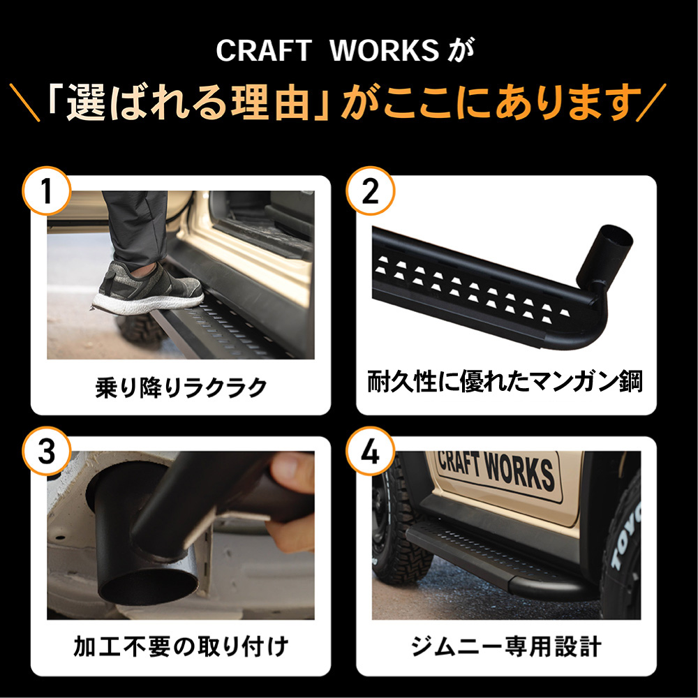 ジムニー ジムニーシエラ JB64 JB74 サイド ステップ バー