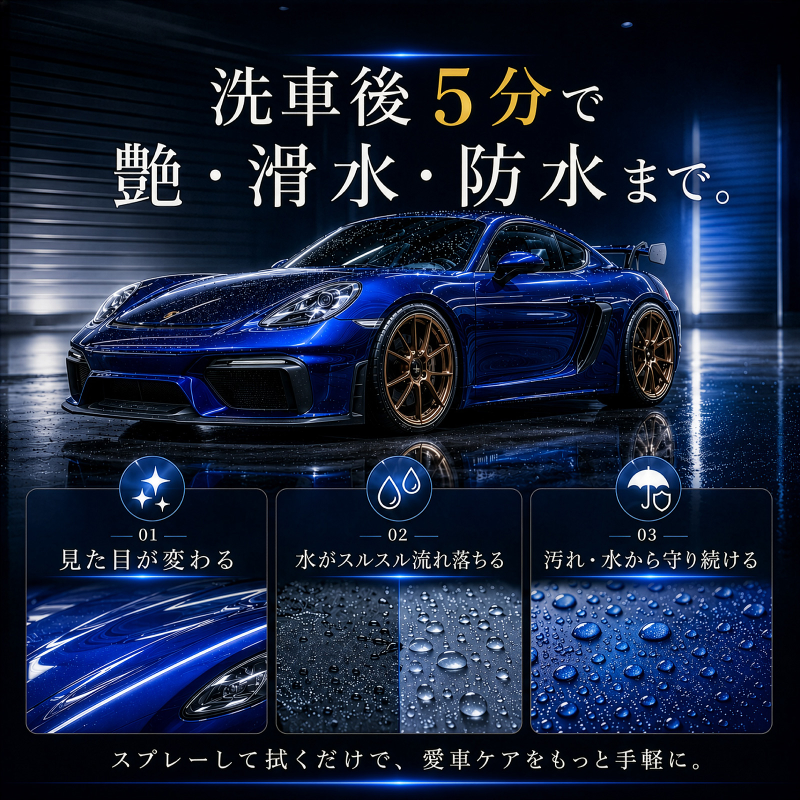 車 コーティング剤 300ml クリスタルレイン ガラス系 スーパー トップ
