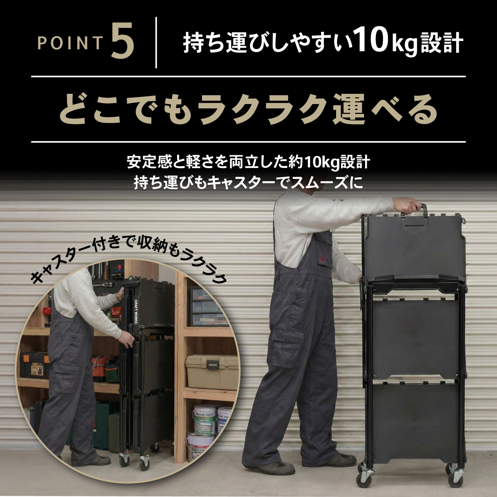 折りたたみ販売ワゴン キャスター付 業務用 什器 店舗用 クラフトワゴン ツールワゴン 折りたたみ キャスター付き 総耐荷重