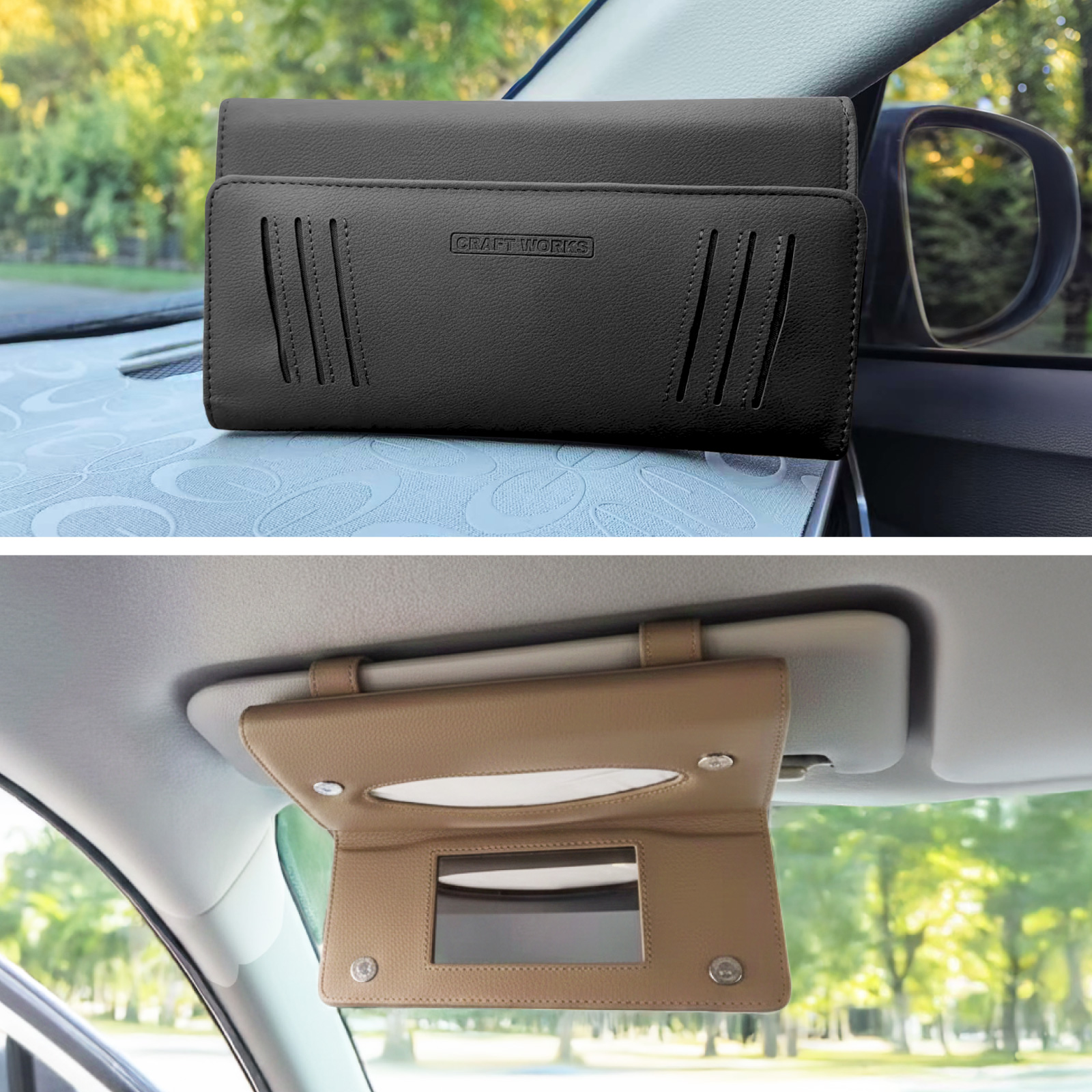 サンバイザー ティッシュケース 車用 ティッシュボックス 車 カバー