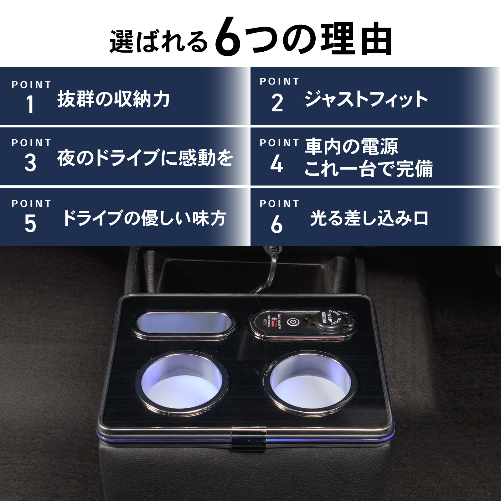 N-BOX N-BOXカスタム JF5 JF6 専用 コンソールボックス ドリンクホルダー 簡単 設置 収納 大容量 内装 置くだけ センター コンソール HONDA ホンダ エヌボックス | N-BOX | 03