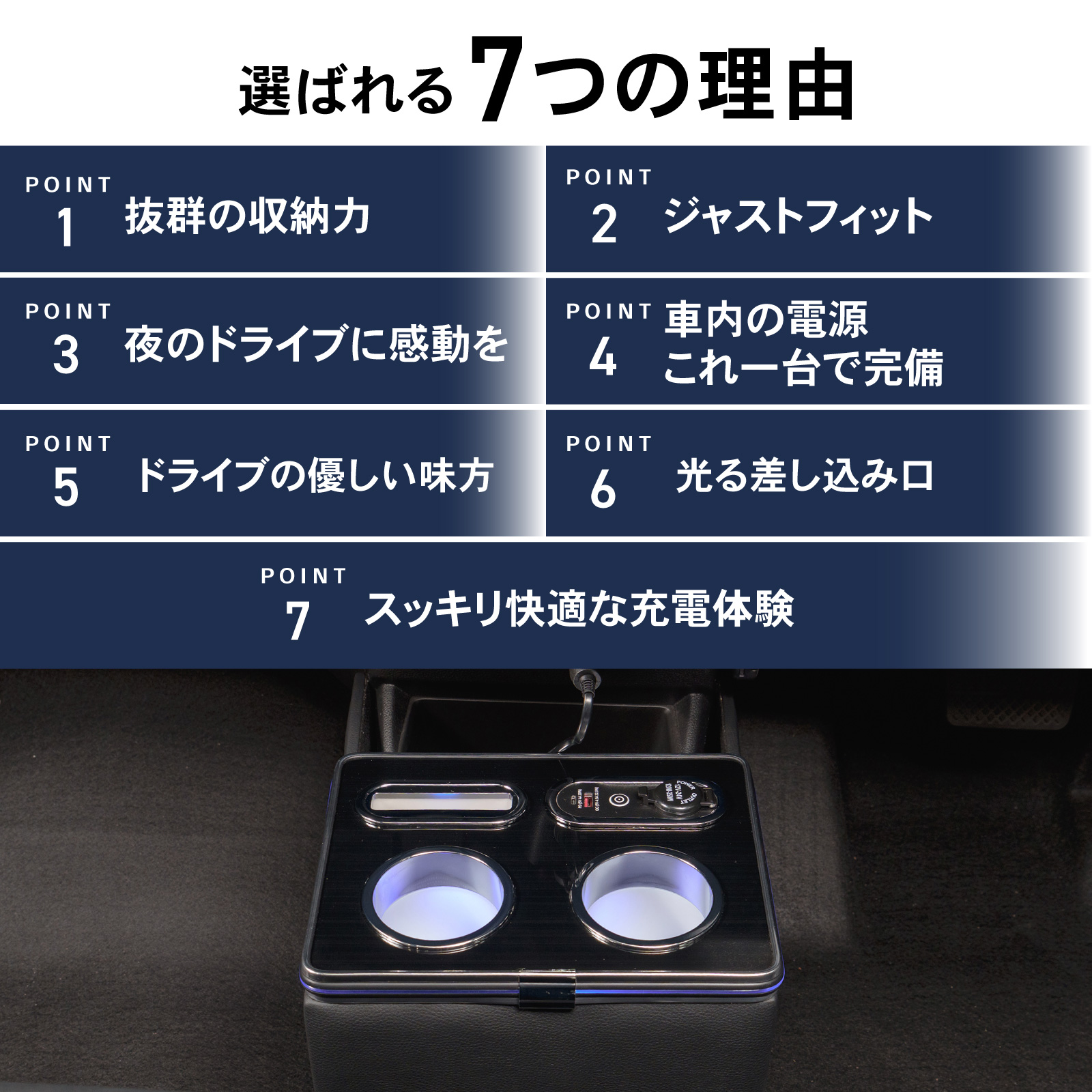 N-BOX N-BOXカスタム JF5 JF6 専用 コンソールボックス ドリンクホルダー 簡単 設置 収納 大容量 内装 置くだけ センター コンソール HONDA ホンダ エヌボックス | N-BOX | 03
