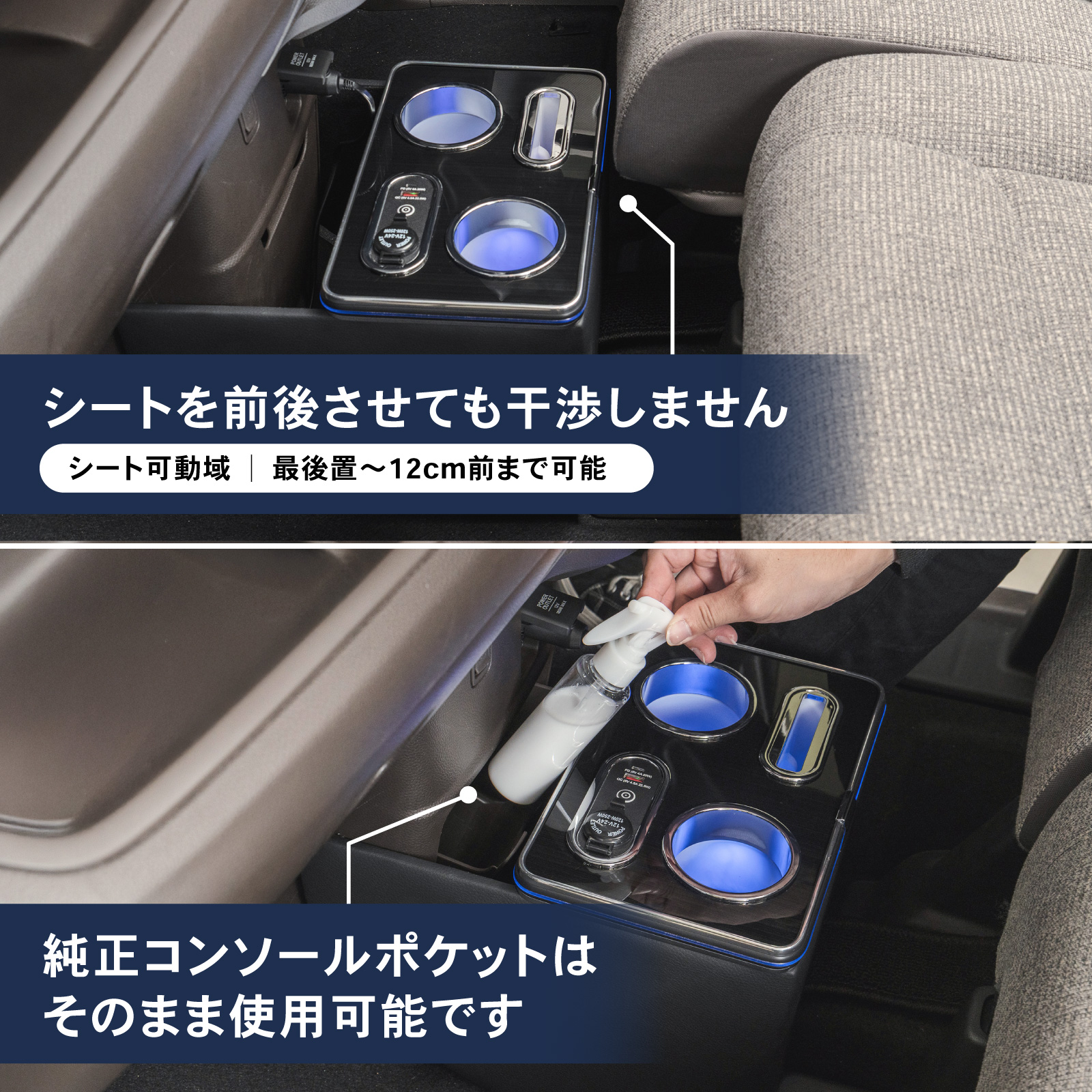 N-BOX N-BOXカスタム JF3 JF4 専用 コンソールボックス ドリンク 