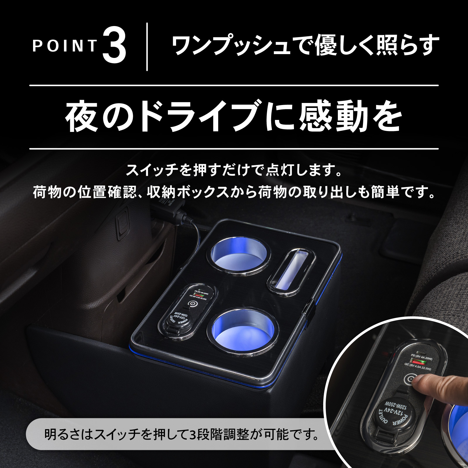 N-BOX N-BOXカスタム JF3 JF4 専用 コンソールボックス ドリンク