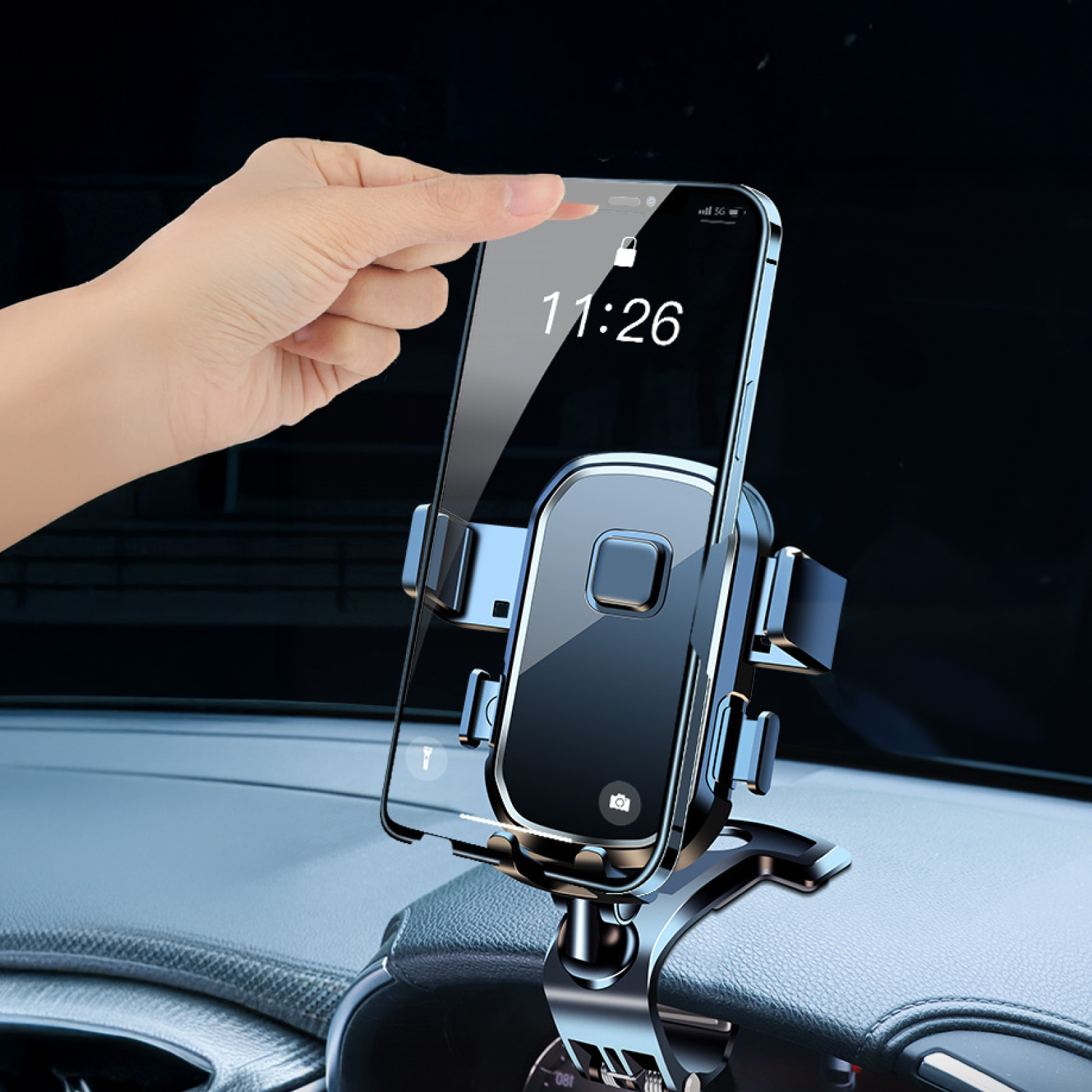 スマホホルダー 回転 1800° 車載 クリップ 固定 強力 スタンド ホルダー 携帯 スマホ ダッシュボード サンバイザー ミラー UG スマートフォン iPhone Samsung | ブランド登録なし | 12