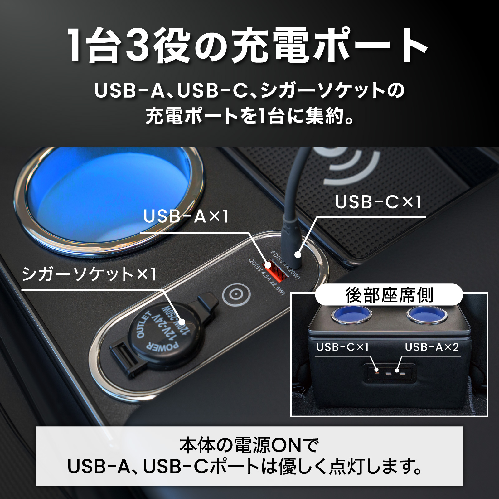 ハイエース 改良 ボルト固定 200系 コンソールボックス LED コンソール 