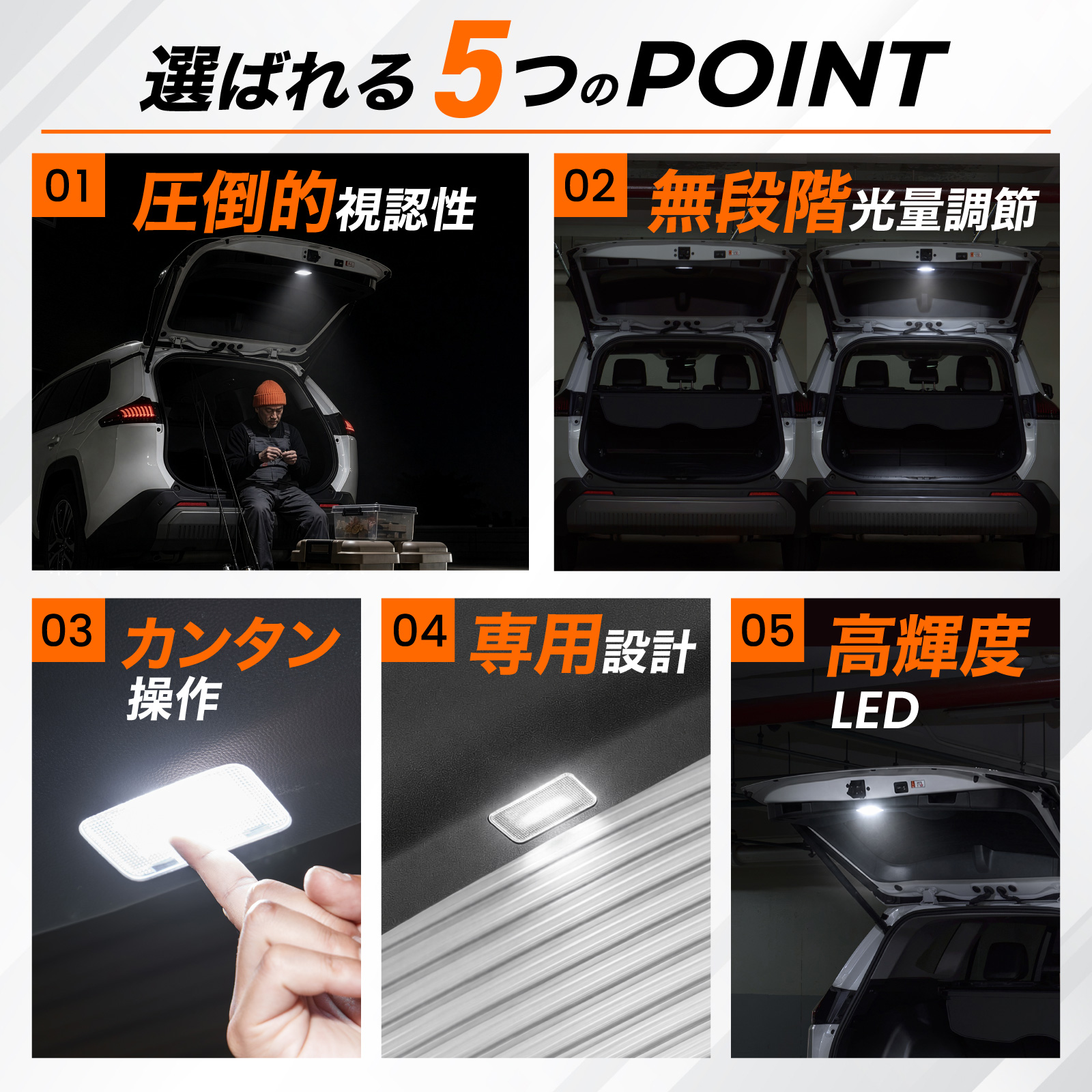 RAV4 60系 ラゲッジランプ 調光 LED...の詳細画像4