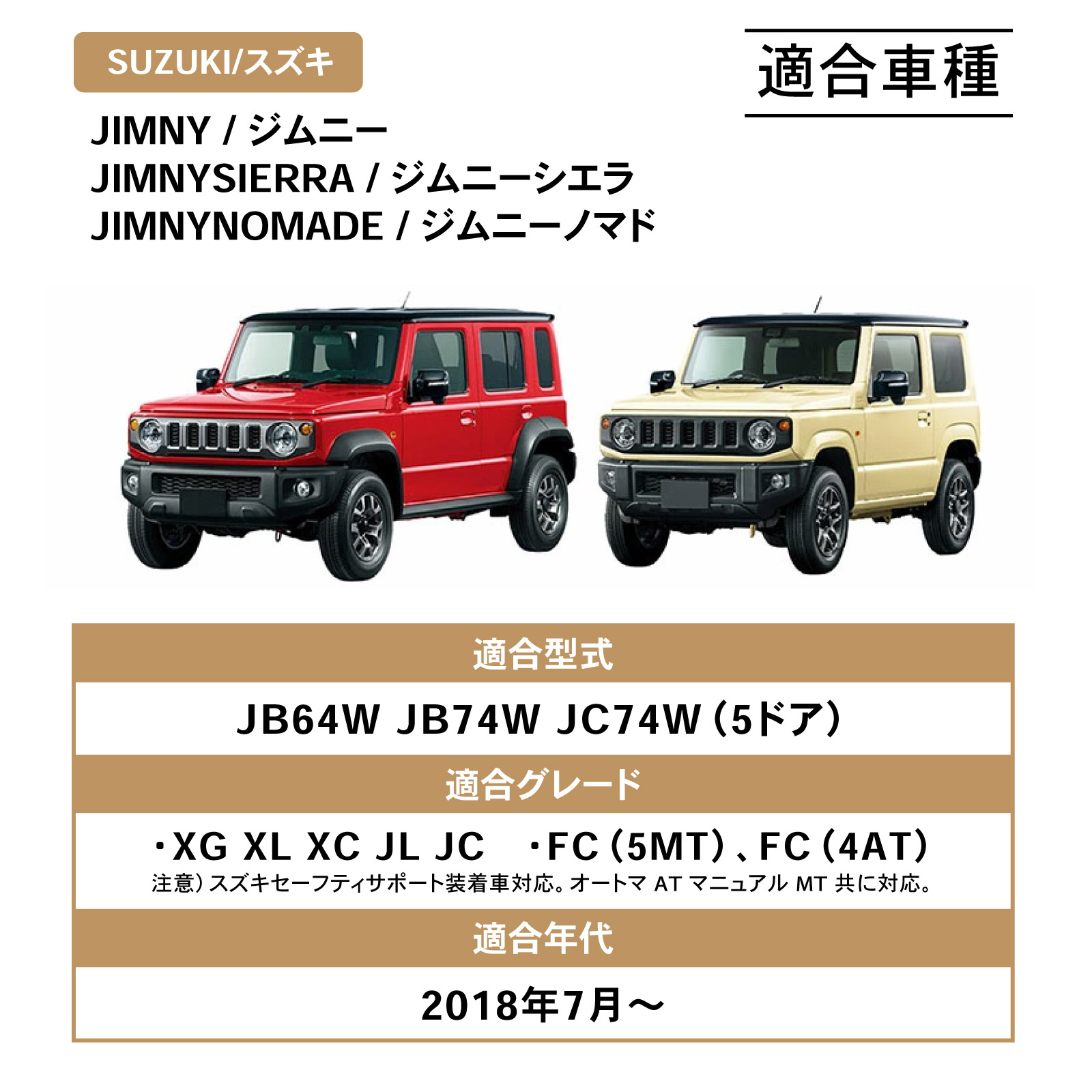 ジムニーノマド(5ドア)対応 新型 ジムニー シエラ ノマド JC74 NOMADE
