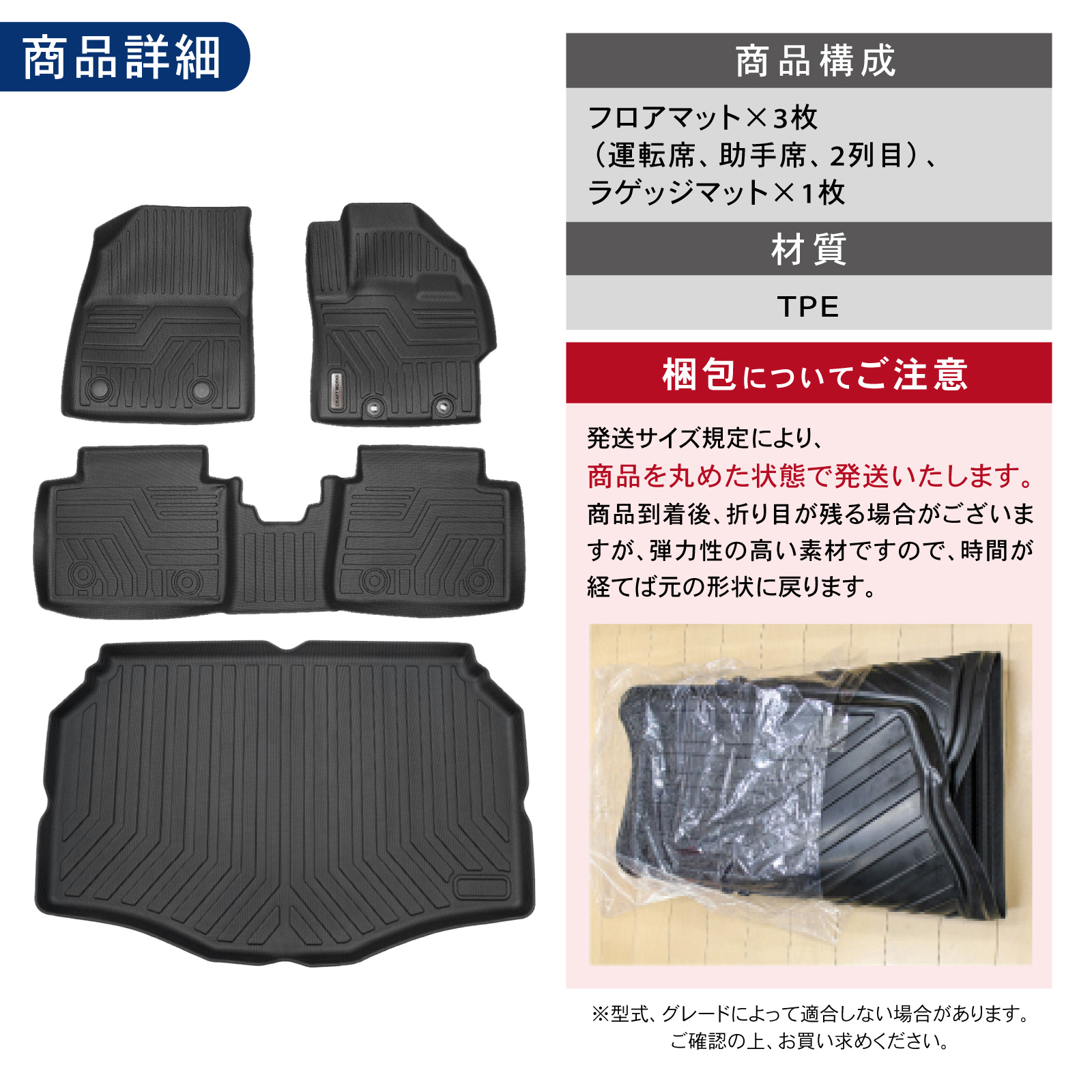 アクア NHP10系 ラゲッジマット トランクマット フロアマット ゴムマット Aviles アクア NHP10系 ラゲッジマット フロアマット トランク