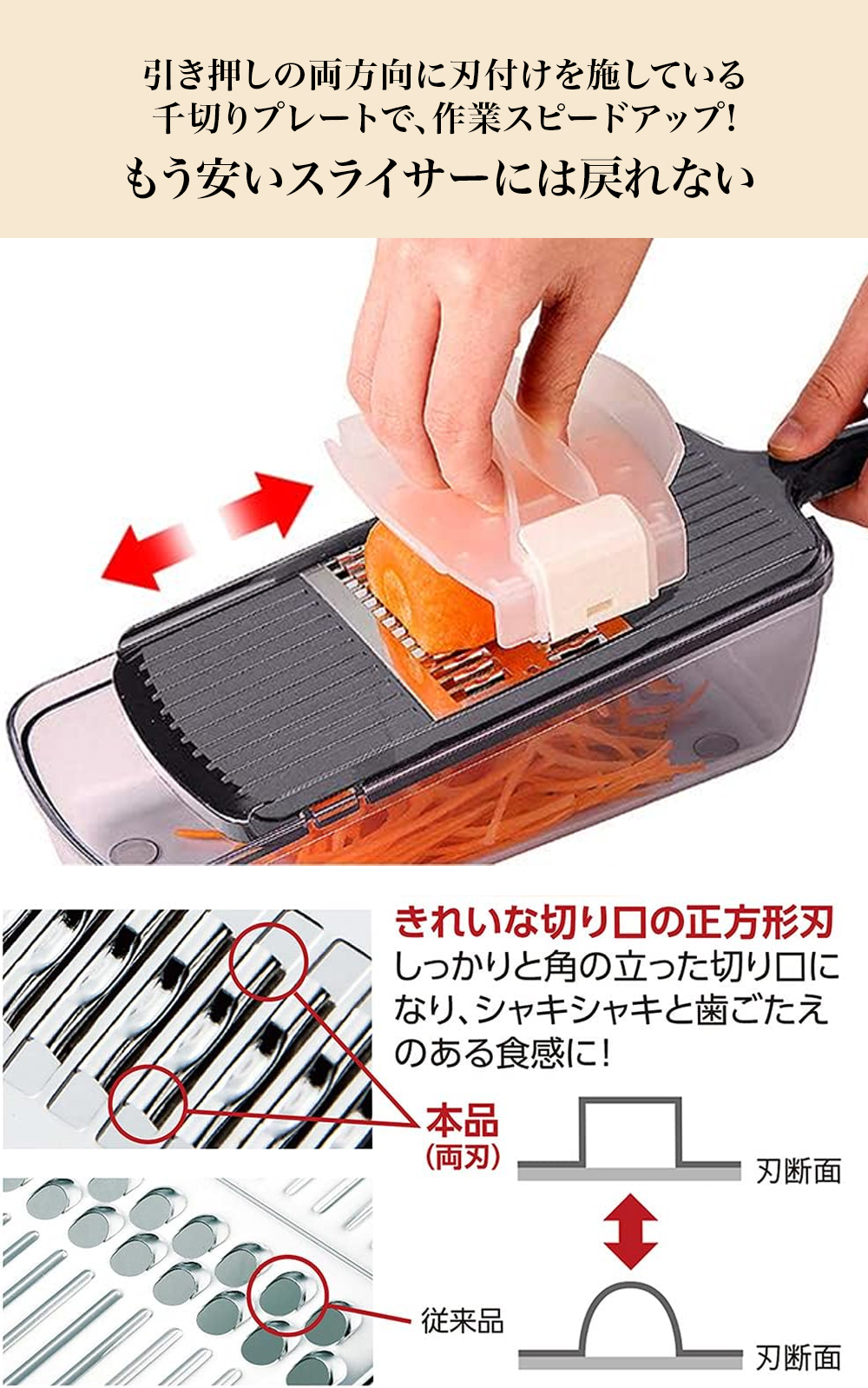 下村企販 越匠 野菜調理器セット 日本製 スライサー 40441 両刃仕様 2