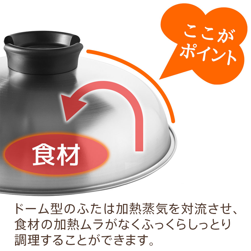 日本製 のせるだけで簡単蒸し器 24〜26cm フライパン対応 ステンレス 燕三条 せいろ 蒸し鍋 蒸し皿 蒸し野菜 茶碗蒸し スチーマー スチーム 簡単 A-77393 |  | 05