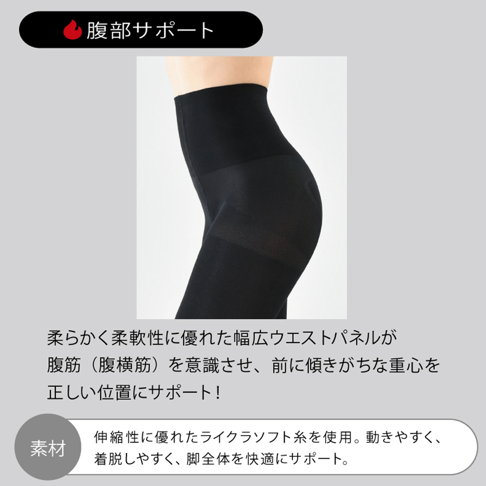 返品交換不可商品 Be-fit ビーフィット 燃活サポート 美脚レギンス ブラック (M/MG/L/LL) エルローズ 冷房対策 骨盤 レギンス 着圧  光電子 保温