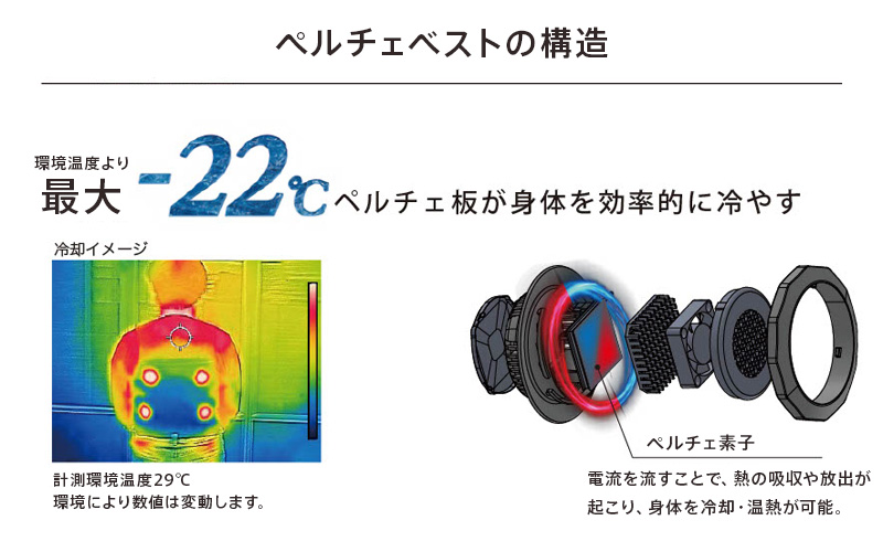 冷暖ペルチェベスト 温冷4個式 20000mAHバッテリー 熱中症対策 猛暑
