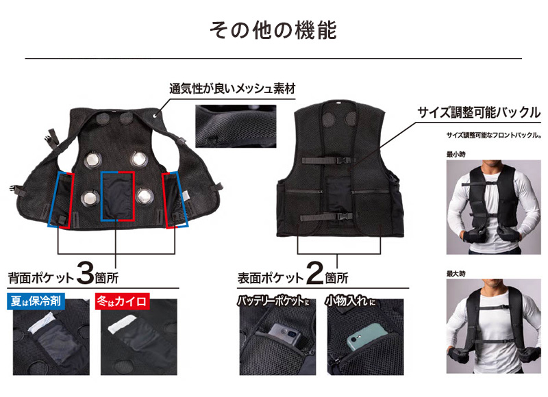 T4 ペルチェベスト 冷暖ペルチェベスト 温冷4個式 20000mAHバッテリー 熱中症対策
