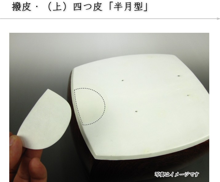 三味線用】撥皮・半月型/四つ皮（上）（1枚） : 和楽器市場 Yahoo!店