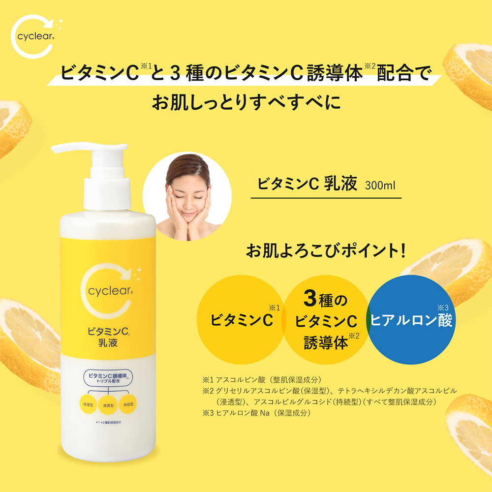 ビタミンC誘導体 乳液 300ml ×2個 ミルクローション ビタミンＣ 柑橘系の香り 日本製｜wagonsale-kanahashi｜02
