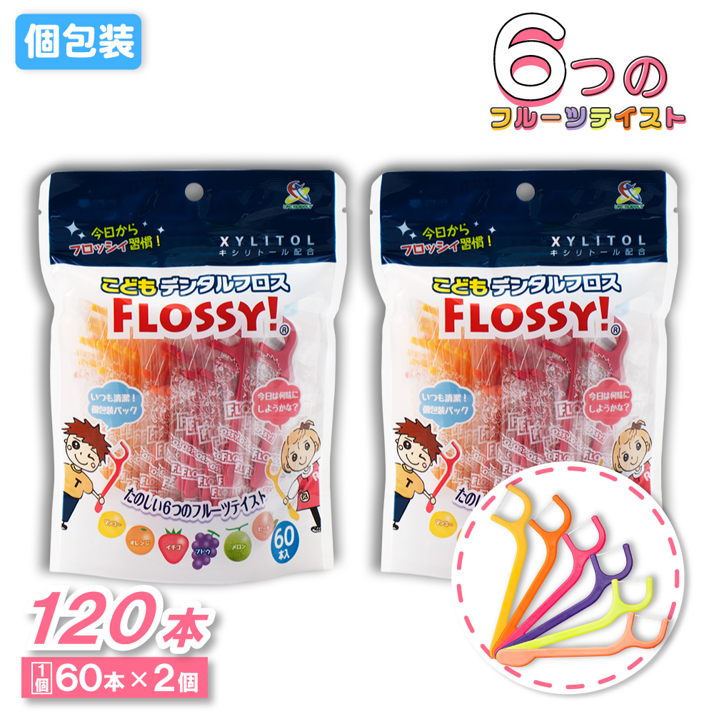 UFCサプライ フロッシィ こどもデンタルフロス 60本 ×2個