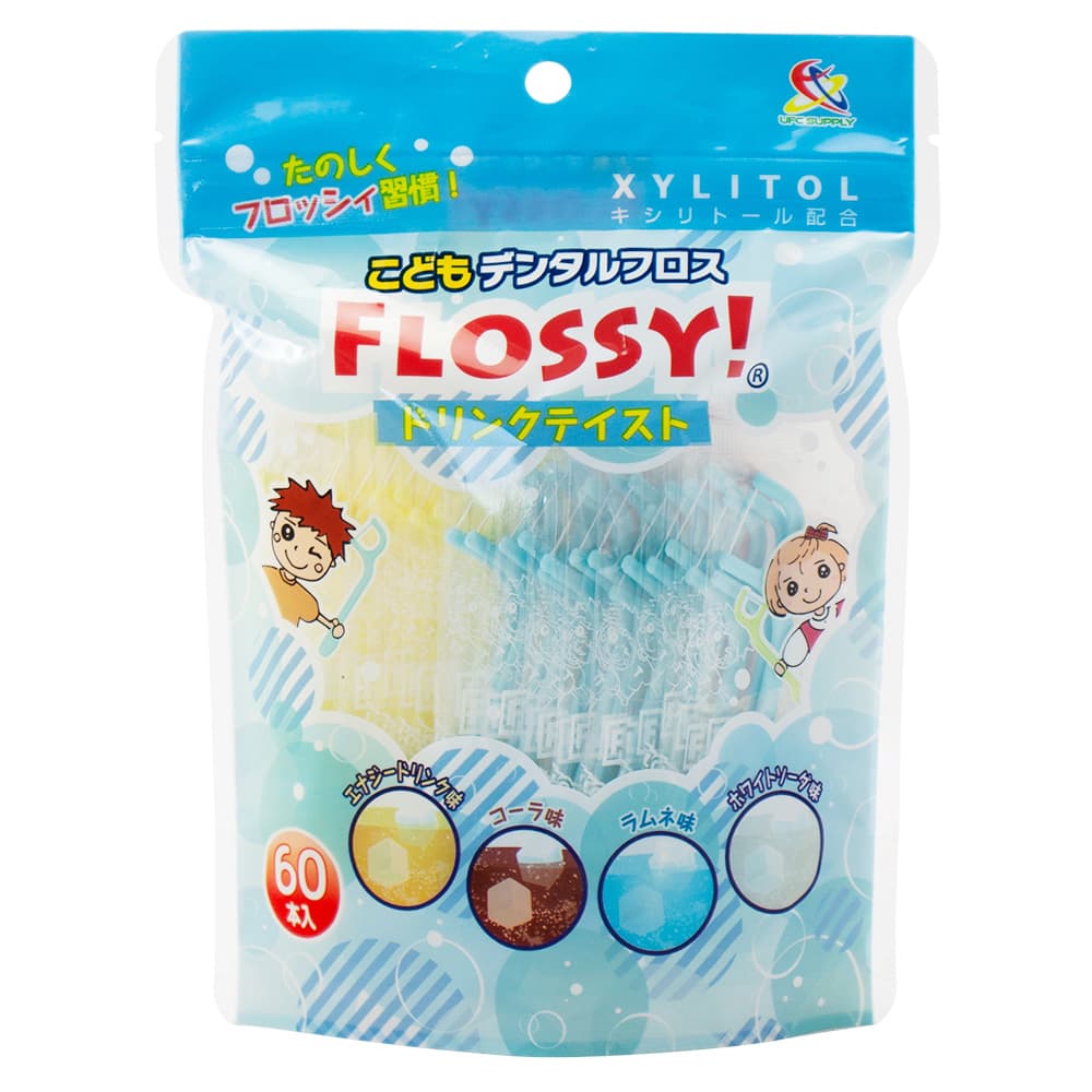 UFCサプライ フロッシィ こどもデンタルフロス ドリンクテイスト 60本