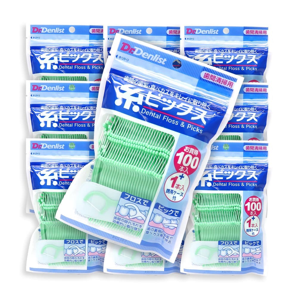 ドクターデンリスト 糸ピックス 101本入り ×10袋セット 携帯ケース付