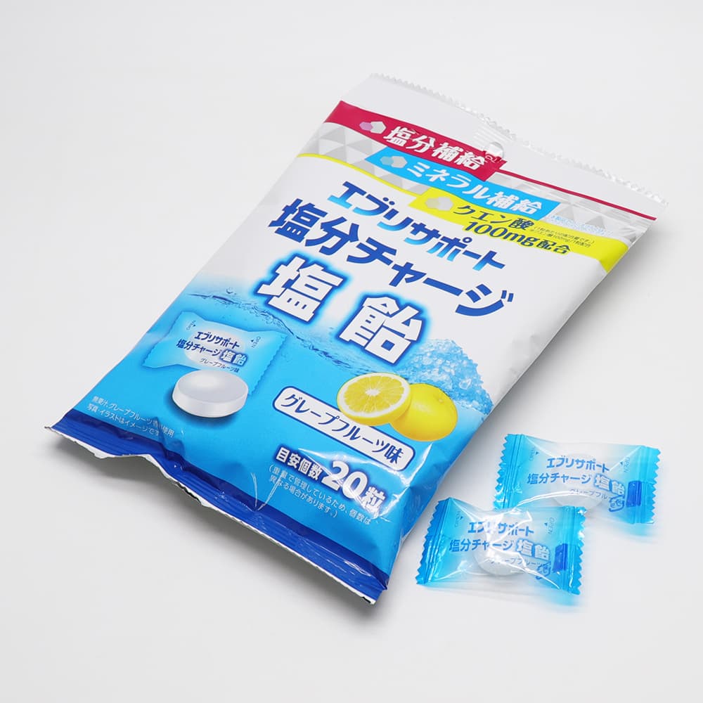 エブリサポート 塩分チャージ 塩飴 グレープフルーツ味 目安個数800粒（20粒入×40袋）塩分補給 ミネラル補給 クエン酸100mg配合 爆買_5
