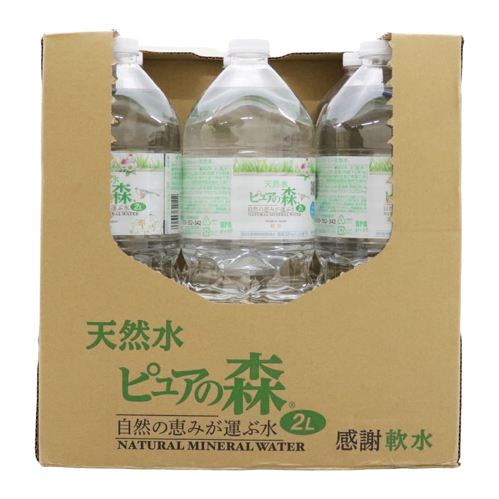 ミネラルウォーター 天然水 軟水 ピュアの森 2L 12本セット 日本製