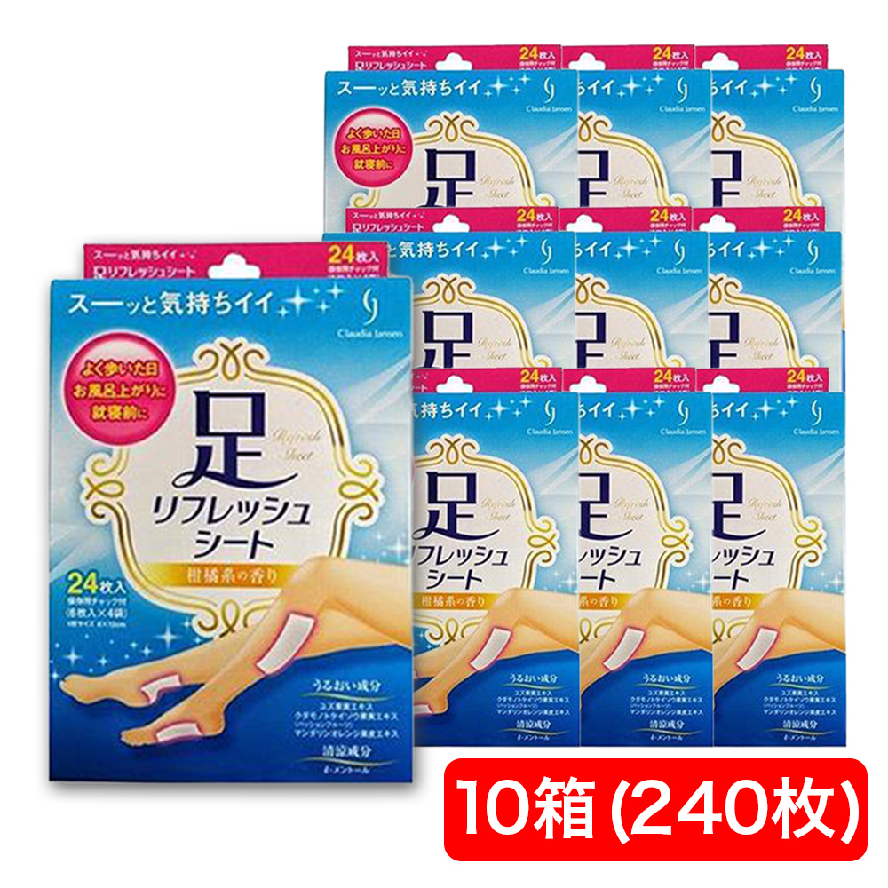 足裏シート 足すっきりシート 足リフレッシュシート 計240枚(10箱×24枚